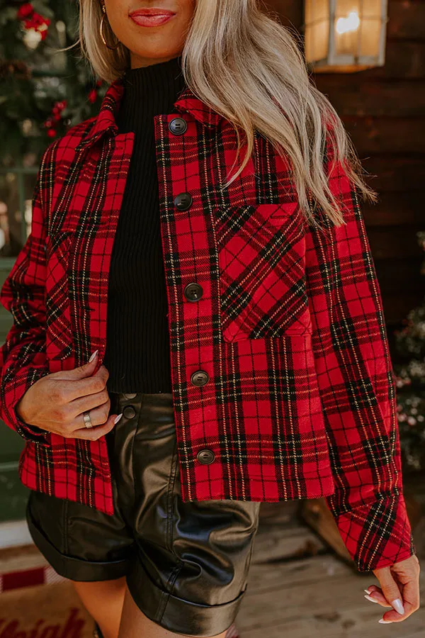 Evergreen State Of Mind Plaid Jacket In Red sold by Impressions product image thumbnail 3