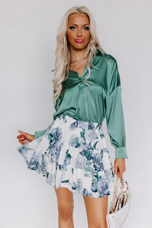 Siren Song Satin Shift Top In Ocean Wave sold by Impressions