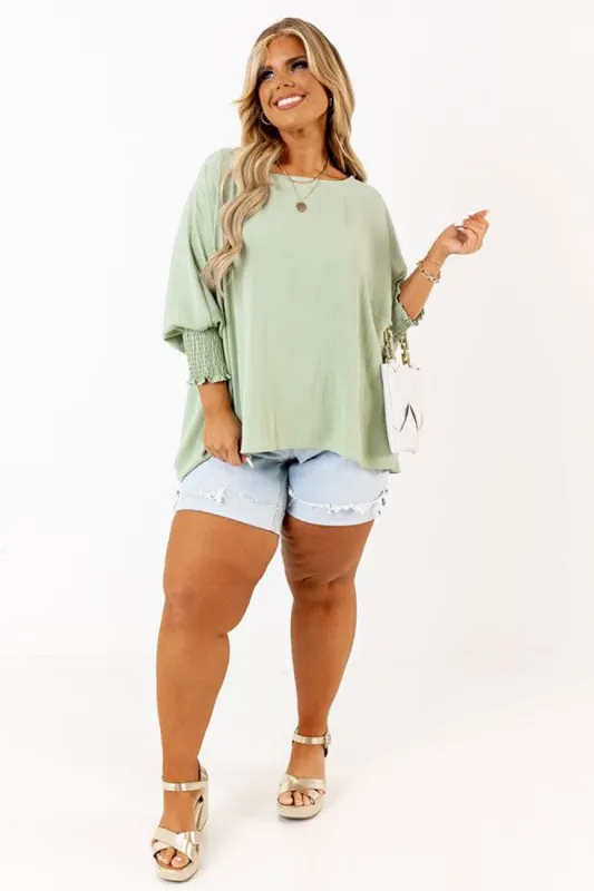 Appreciate You Shift Top In Sea Glass Curves sold by Impressions