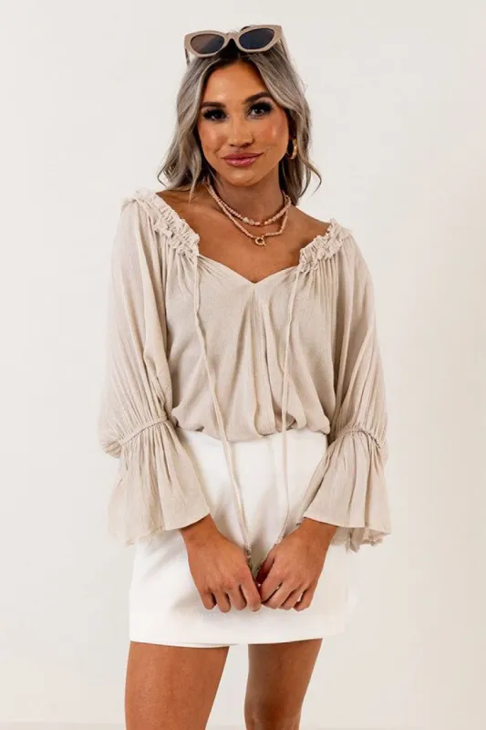 Patio Days Shift Top In Stone sold by Impressions