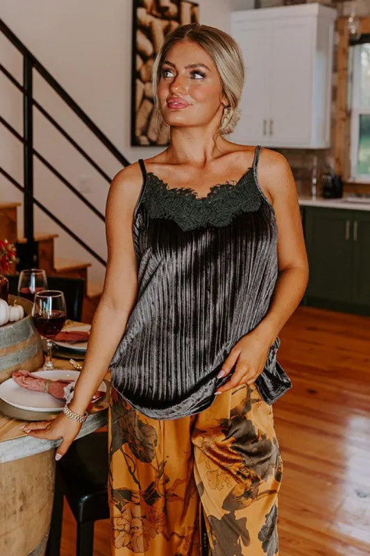 Finding Romance Velvet Tank In Charcoal sold by Impressions