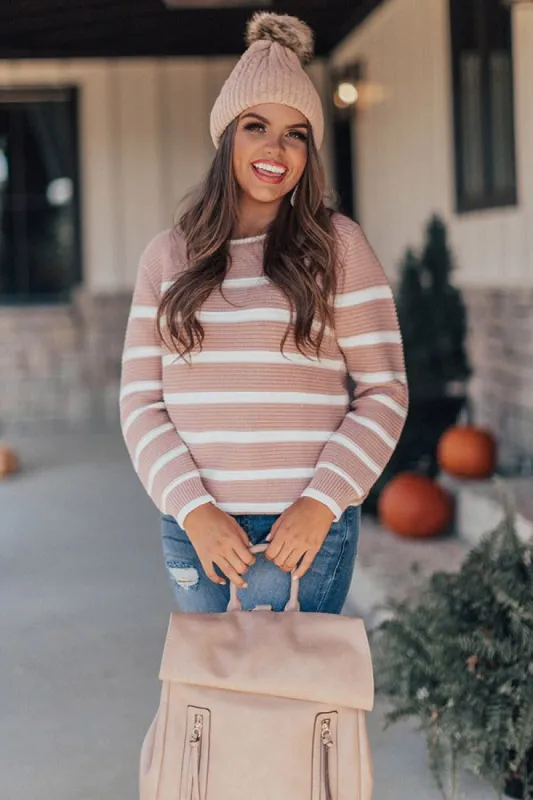 Carefree Cuddles Stripe Shift Sweater sold by Impressions