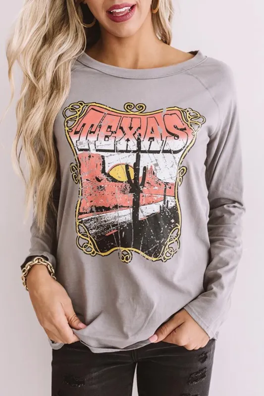 Texas Vibes Long Sleeve Shift Tee sold by Impressions