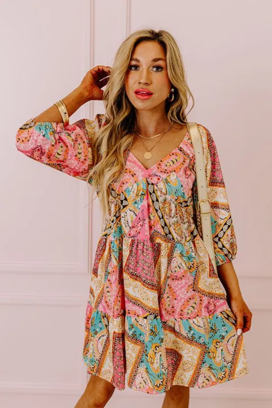 Summer Serenade Satin Babydoll Mini Dress in Pink sold by Impressions