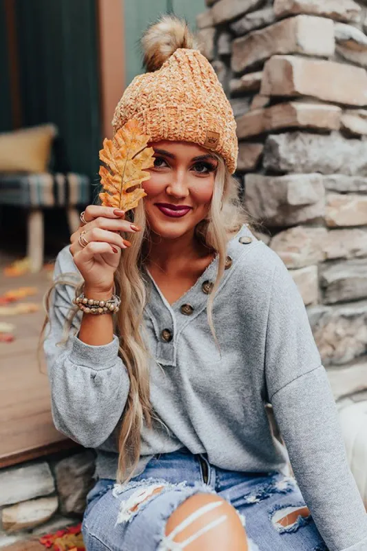 Pure Sweetness Fleece Lined Chenille Beanie In Golden Honey sold by Impressions