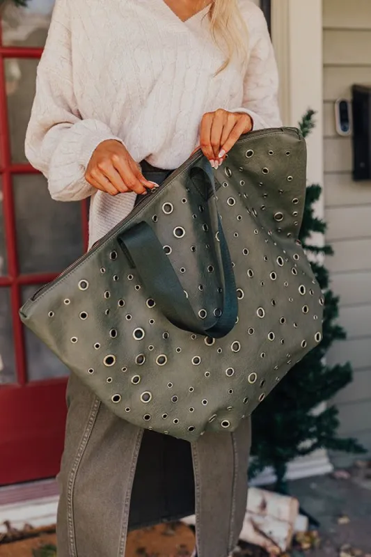 The Bristol Faux Leather Tote In Olive sold by Impressions
