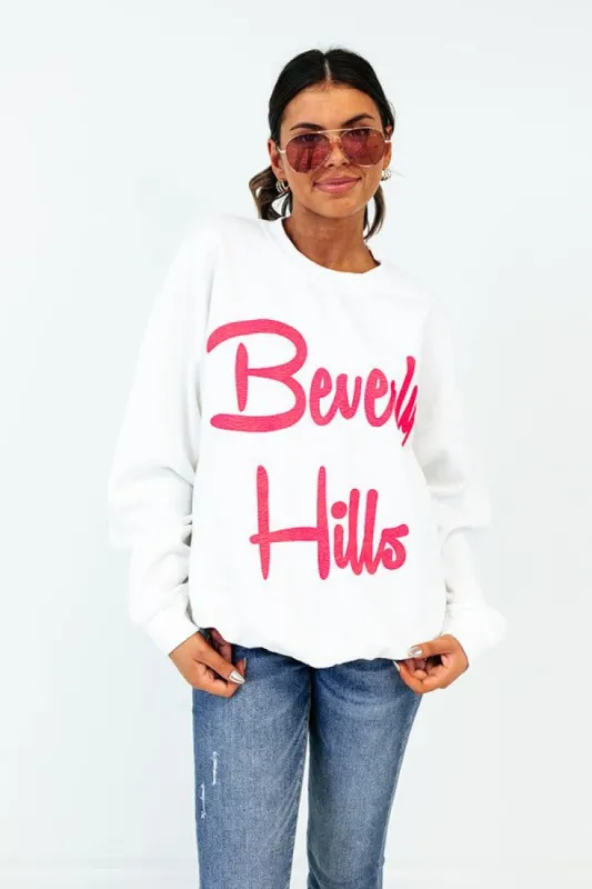 Beverly Hills Graphic Sweatshirt in White sold by Impressions