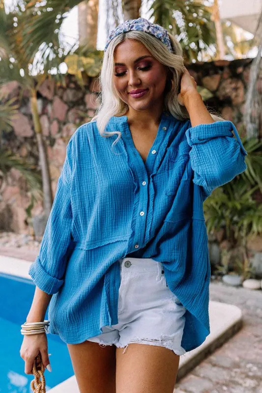 Sunny Forecast Tunic In Ocean Blue sold by Impressions