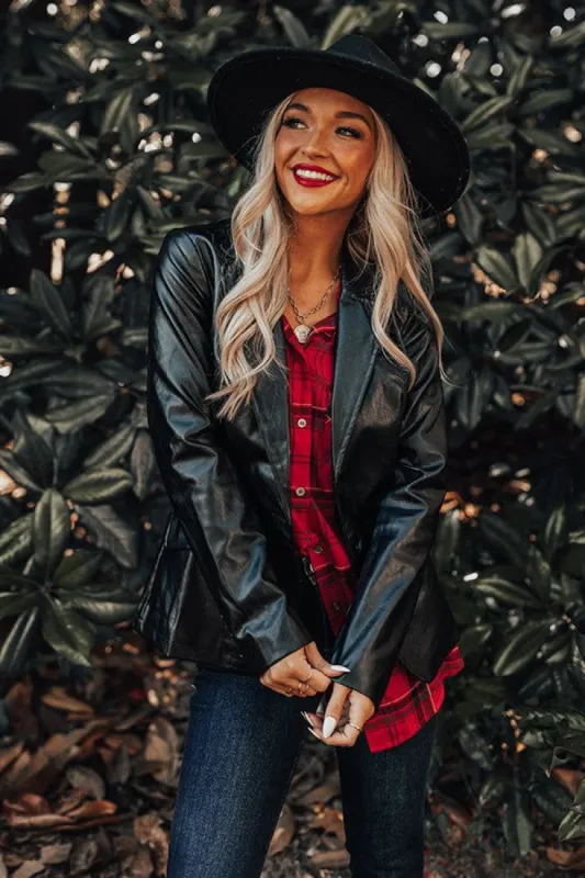 Editor's Choice Faux Leather Blazer sold by Impressions