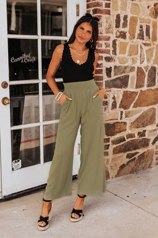 Urban Wonders High Waist Pants In Sage sold by Impressions