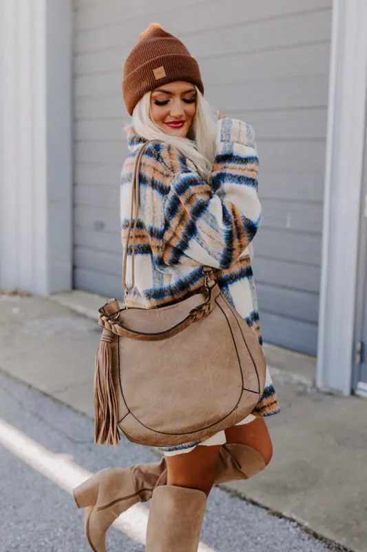East Side Chic Faux Leather Tote In Taupe sold by Impressions