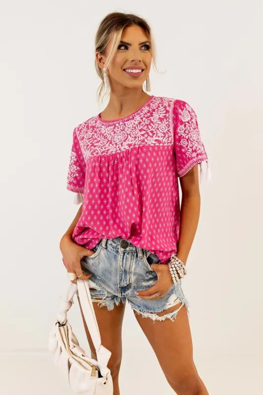 Maui Please Embroidered Top sold by Impressions