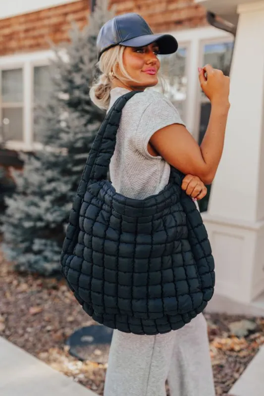 Travel Far Puffer Tote In Black sold by Impressions