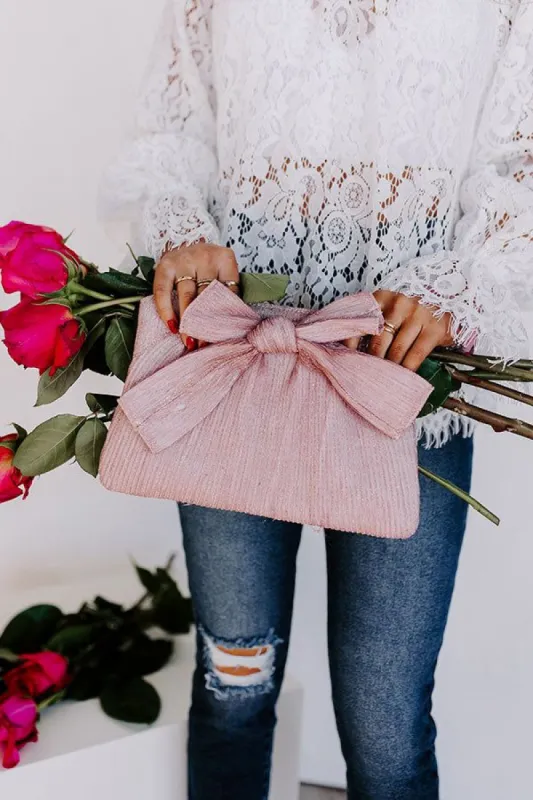 All The Glamour Clutch In Blush sold by Impressions