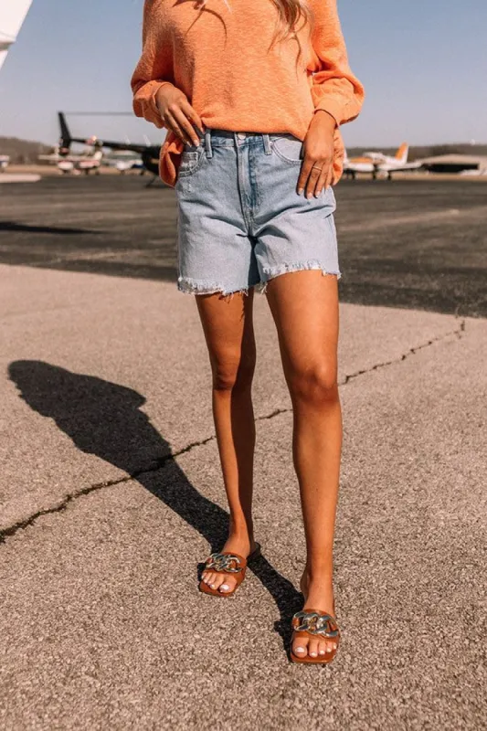 The Mia High Waist Distressed Shorts sold by Impressions