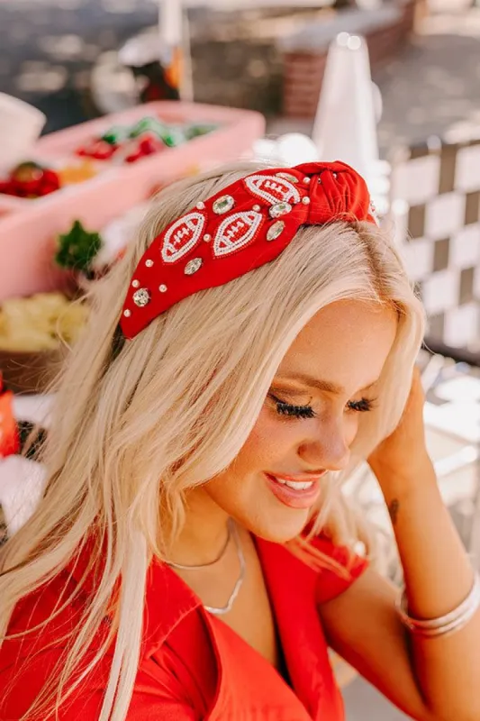 Team Spirit Embellished Headband In Red sold by Impressions