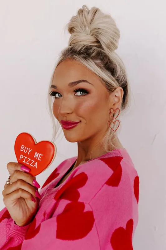 Heart On The Line Earrings in Red sold by Impressions