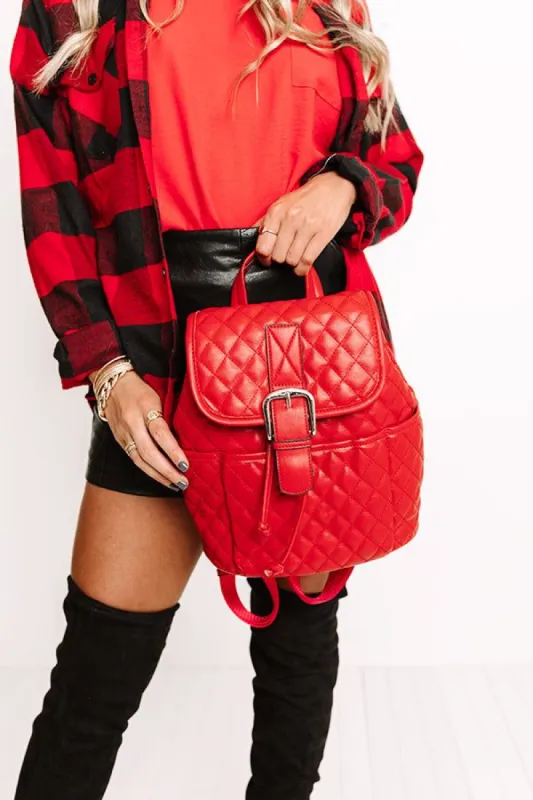 Big Plans Quilted Backpack In Red sold by Impressions