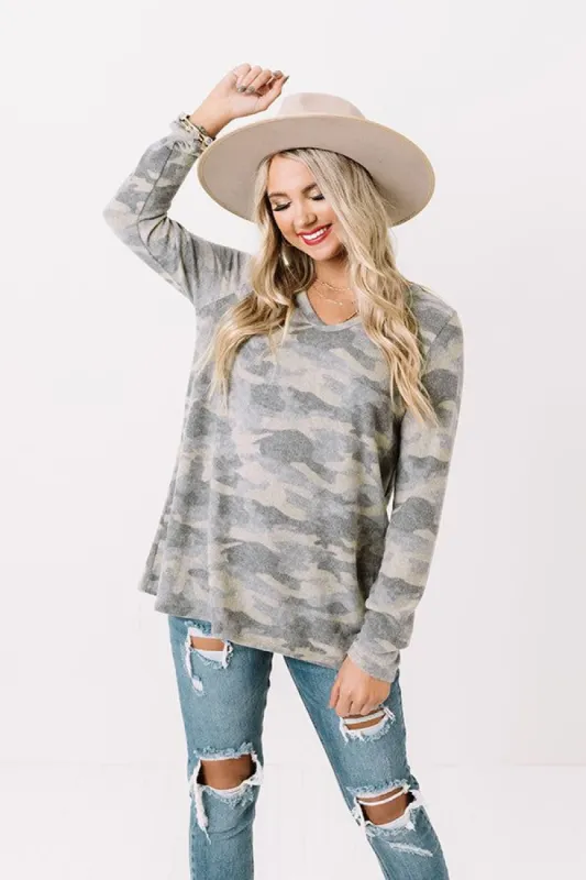 Calm And Cool Camo Top sold by Impressions