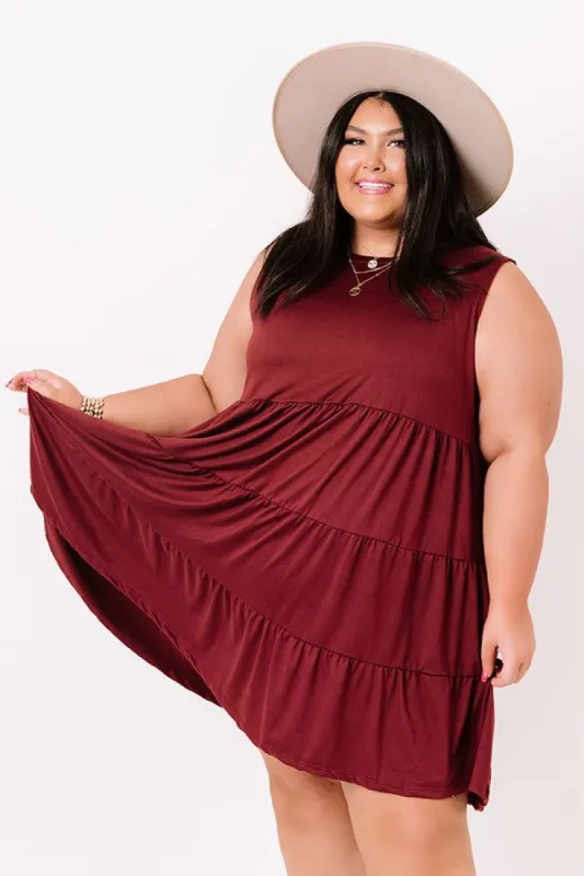Apple Spiced Wishes Babydoll Dress In Wine Curves sold by Impressions