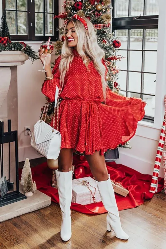 Charming Life Polka Dot Dress in Red sold by Impressions