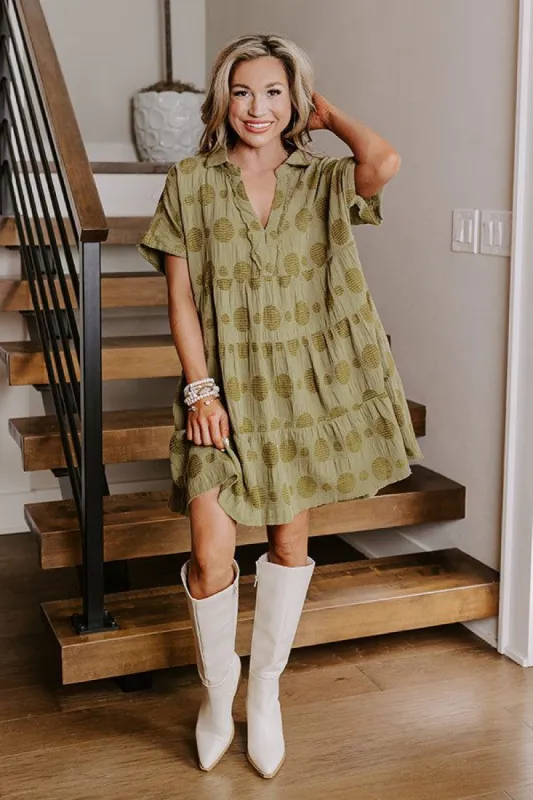 Dancing In The Sun Babydoll Dress In Sage sold by Impressions