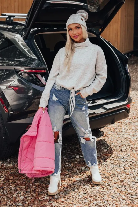 Iced Coffee Kind Of Girl Sweater In Grey sold by Impressions