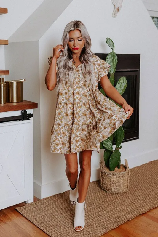 Everyday Beautiful Floral Shift Dress In Ivory sold by Impressions