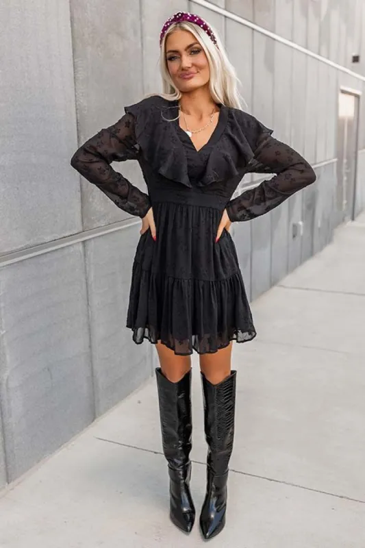 Can't Stop The Kisses Shift Dress In Black sold by Impressions