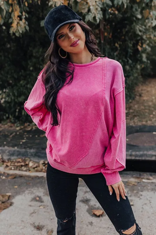 Espresso Run Sweater In Hot Pink sold by Impressions