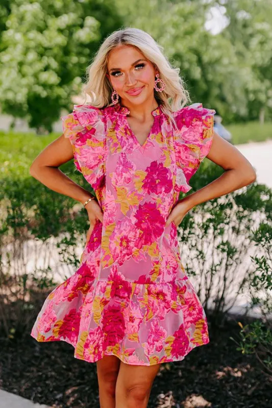 Keeping Interest Shift Dress in Fuchsia sold by Impressions