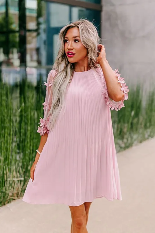 Magic Melody Pleated Dress in Blush sold by Impressions