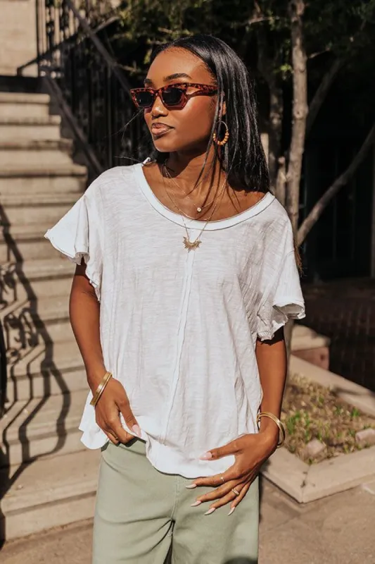 Saturday Stroll Shift Tee In White sold by Impressions