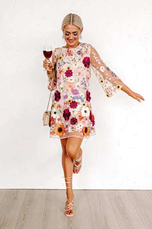 Pretty In Provence Embroidered Mini Dress sold by Impressions