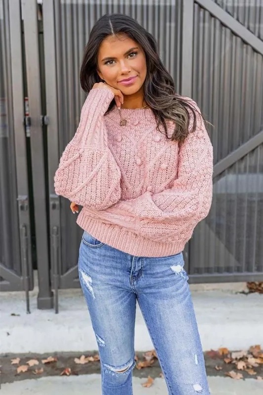 Most Loved Knit Sweater In Pink sold by Impressions