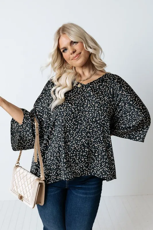 Kind Conversation Polka Dot Shift Top Curves sold by Impressions