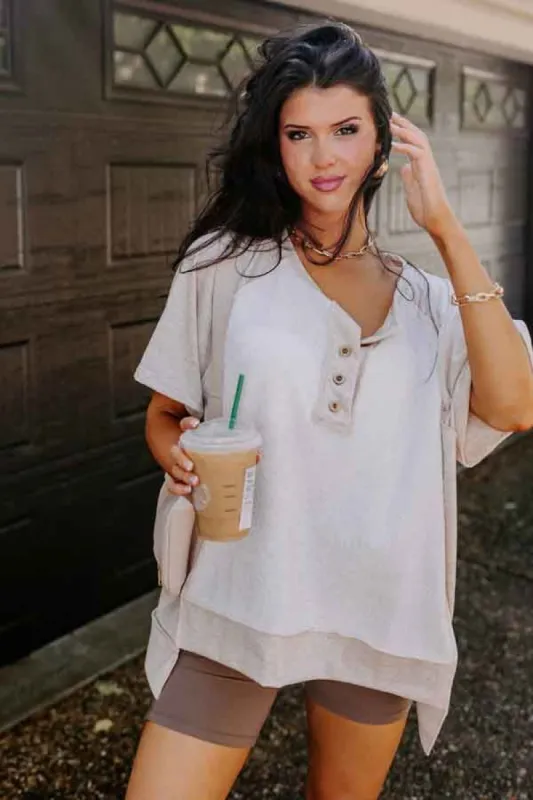 Modern Day Dreamer Top in Stone sold by Impressions