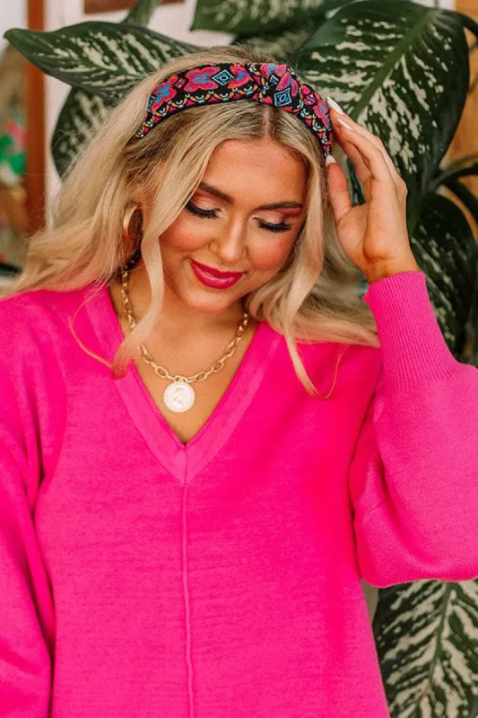 Give Me Butterflies Embroidered Headband In Black sold by Impressions