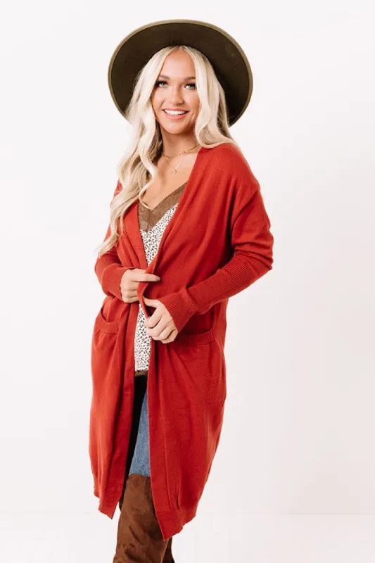Airstream Dreams Cardigan In Dark Rust sold by Impressions