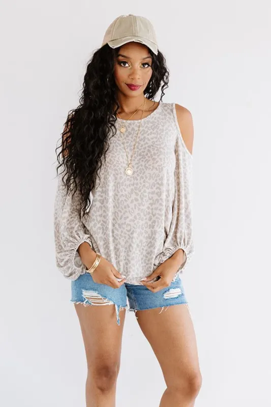 Spotted In The Vineyard Leopard Shift Top In Taupe sold by Impressions