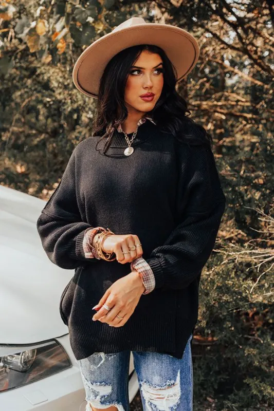Full Of Warmth Tunic Sweater In Black sold by Impressions