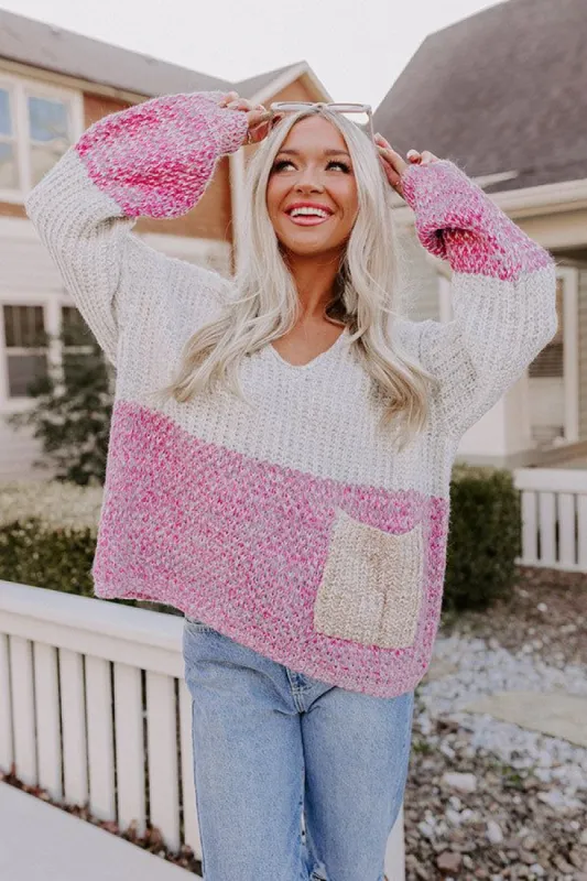 Hometown Roots knit Sweater In Hot Pink sold by Impressions
