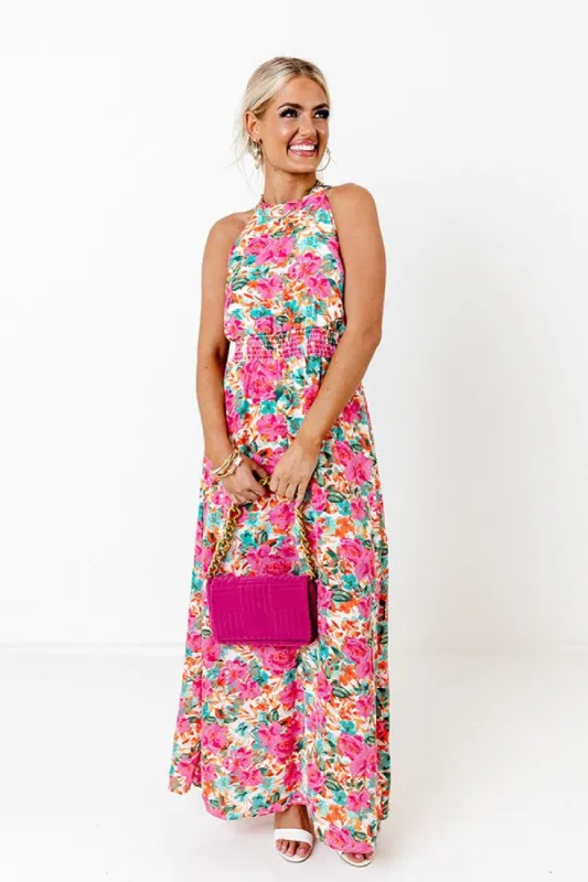 Ready For Fame Floral Maxi in Peach sold by Impressions