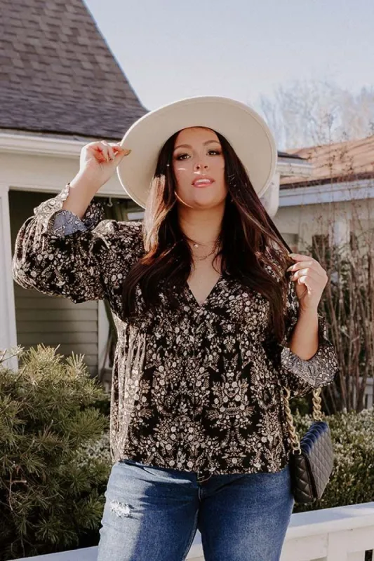 Enjoy The Daylight Babydoll Top In Black Curves sold by Impressions