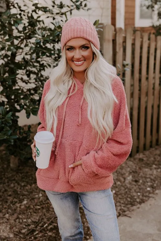 Snuggles At Home Sherpa Hoodie in Blush sold by Impressions