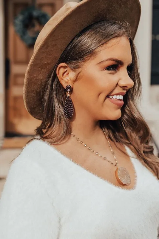 Forever Fierce Snake Print Earrings In Brown sold by Impressions