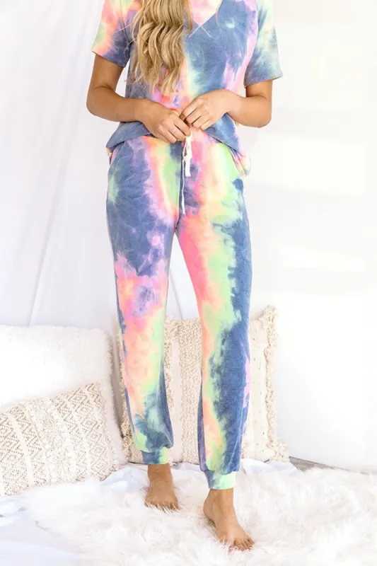 Snuggly Babe Tie Dye Joggers In Navy sold by Impressions