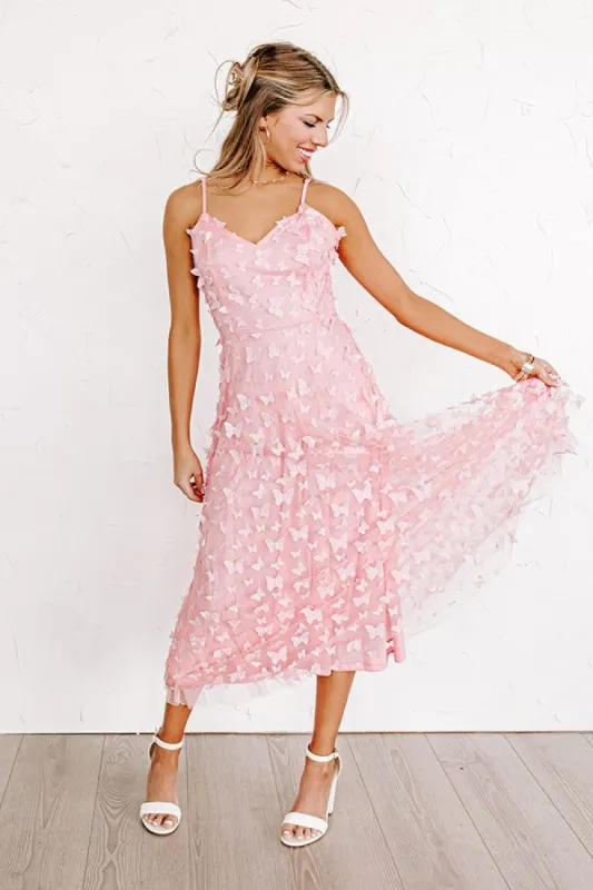 Garden Party Glow Midi in Pink sold by Impressions