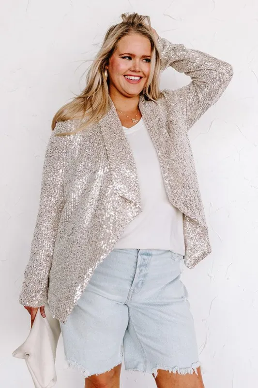 Splash Of Luxury Sequin Blazer In Champagne Curves sold by Impressions