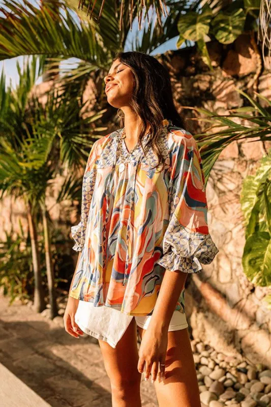 Peaceful And Pretty Shift Top sold by Impressions